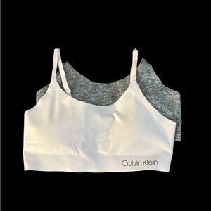 NWT Calvin Klein White and Gray Bralette Set